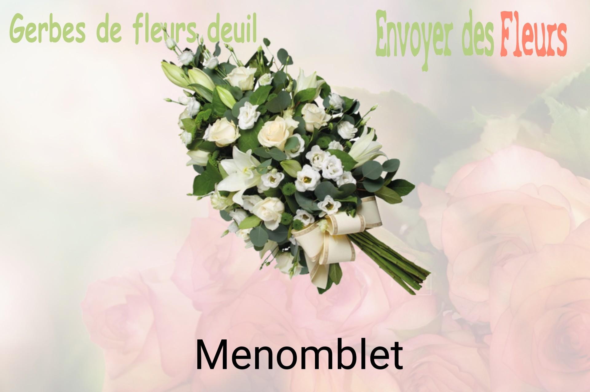 Gerbe de fleurs de deuil livrée à Menomblet